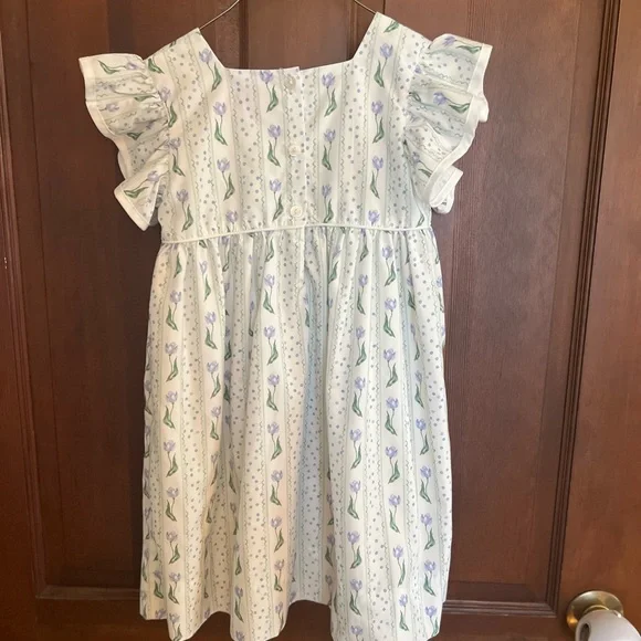 Smockingbird Floral White and Green Dress - Picture 5 of 5